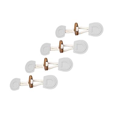 Imagem de Harilla 4 peças botões de fechamento de alternância de chifre, decoração de roupas de botão de costura, fechos de botão para jaqueta, cinzento/branco