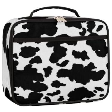 Imagem de Lancheira infantil com estampa de vaca com isolamento térmico de vaca para meninos e meninas, recipiente de comida reutilizável, bolsa quente para escola, trabalho, escritório, praia