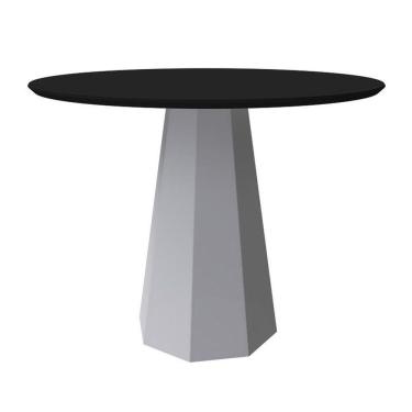 Imagem de Mesa De Jantar Isis 1200X1200 Off White/Preto - New Ceval