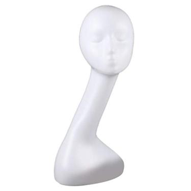 Imagem de DYNWAVE Cabeça de Peruca de Plástico, Cabeça de Manequim Independente para Extensão de/fabricação de Peruca de Secagem Coloração, C