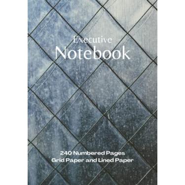 Imagem de Executive Notebook: Project Workbook with 240 Numbered Pages Ruled Line Dot Journal Paper and 5x5 Grid Paper | 7" x 10" Executive Size | PLUS Contacts Pages | For Ideas, Notes, Sketches