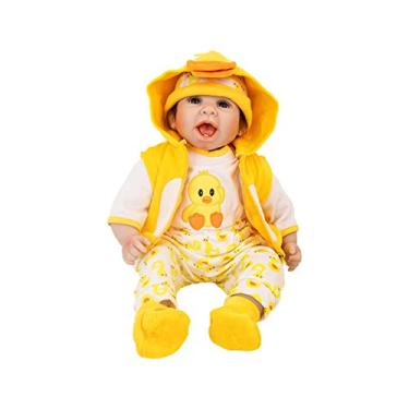 Imagem de Boneca Bebê Reborn Patinho Realista 55CM Acompanha Acessórios e Certificado