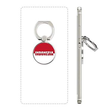 Imagem de Suporte de anel de telefone com nome da bandeira da Indonésia com laço ajustável