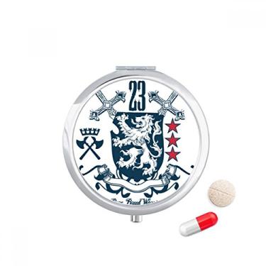 Imagem de Porta-comprimidos com emblema de leão Medievais Cavaleiros da Europa com espada e porta-remédios