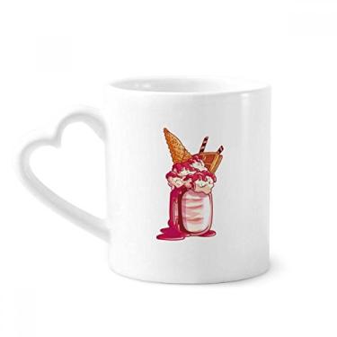 Imagem de Garrafa de biscoitos de chocolate, caneca de sorvete de cerâmica para café copo de coração de vidro