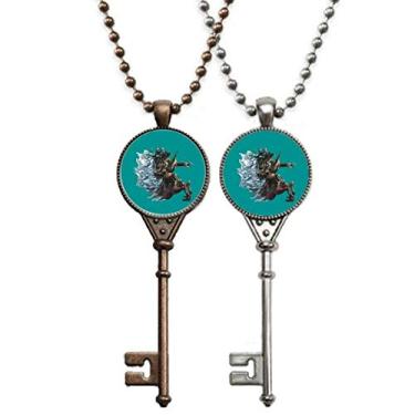 Imagem de OFFbb-USA Colar com pingente de cavalos marinhos Proud Aggressive Joia para decoração de casais