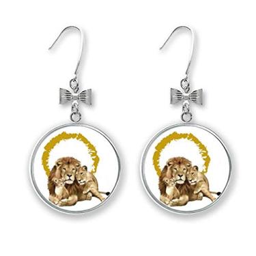 Imagem de Feline Lions Feroz Brincos de argola com gancho perfurado