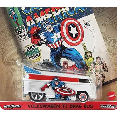 Imagem de Hot Wheels Volkswagen T1 Drag Bus, [White] Captain America 1/5