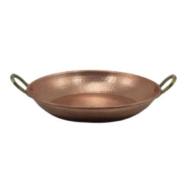 Imagem de Paella Paeja Em Cobre Puro N02 Com Alças Liga De Bronze 32cm