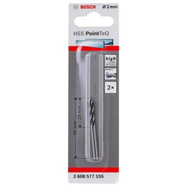 Imagem de Bosch Brocas para Metal Aço Rápido HSS-PointTeQ 2,0mm 2 unidades