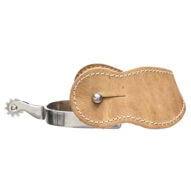 Imagem de Espora Quarto de Milha Inox Doma com Correia de Couro Bronc-Steel 32768