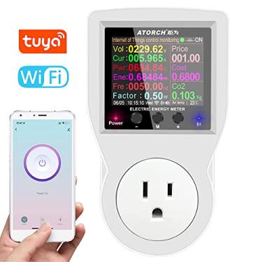 Imagem de Snsowed Wifi Tomada igente Monitor de Energia Elétrica Medidor de Monitoramento Multi-energia 2,4 polegadas Tela Colorida Celular APP Dispositivo de Controle Remoto
