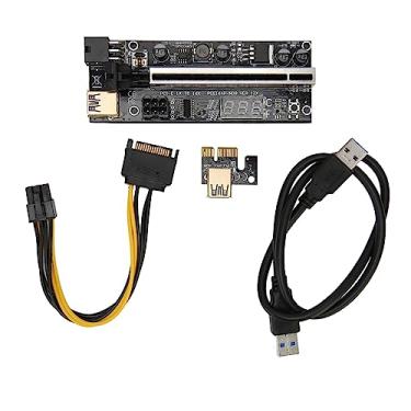 Imagem de PCIe Riser, 1X 4X 8X 16X Adaptador PCI E Cabo de Extensão de Expansor Flexível, Sensor de Temperatura Duplo de 6 Pinos, Cabo de Alimentação USB 3.0, para Extensão Gráfica
