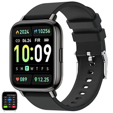 Imagem de Relogio Smartwatch Masculino(Fazer/Atender Chamada) Fitness Smart Watch Bluetooth para iPhone Android Phone Run Sport Impermeáveis Monitor de Frequência Cardíaca