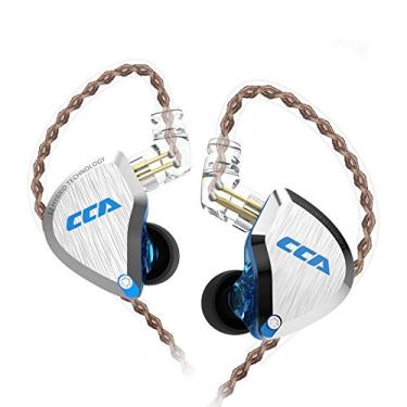 Imagem de CCA C12 fones de ouvido intra-auriculares 5BA 1DD híbrido HiFi IEM fones de ouvido com isolamento de ruído estéreo com fio para músicos, cantores audiófilos DJ (com microfone)
