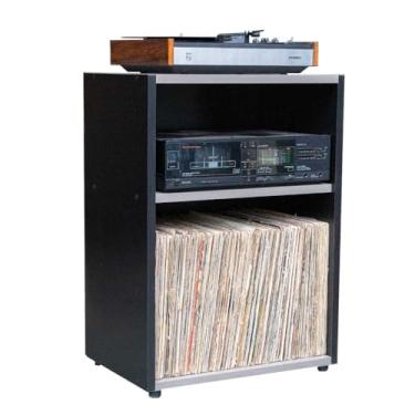 Imagem de Serena Estantes Estante Rack Para Disco de Vinil LPs, 1 Prateleira, Estilo Retrô, Organizador de Discos de Vinil Lps