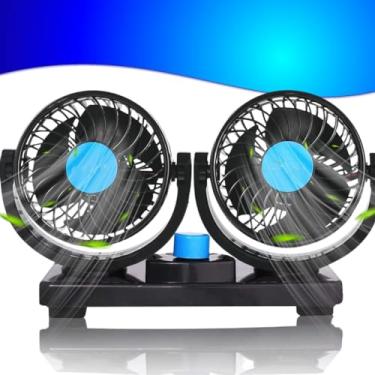 Imagem de Ventilador Automotivo Duplo Com Ajuste P/Carro Caminhão 12v EMLI
