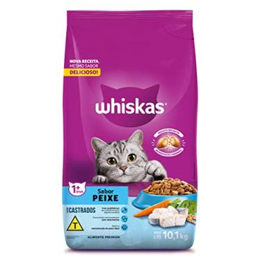 Imagem de Ração Whiskas para gatos adultos castrados, Peixe, 10,1 kg