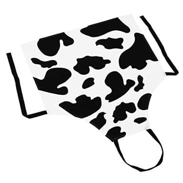 Imagem de Zerodeko avental de vaca avental de chef avental estampado de vaca avental padrão de vaca babadores avental de trabalho doméstico avental de cozinha animal a vaca Presente algodão