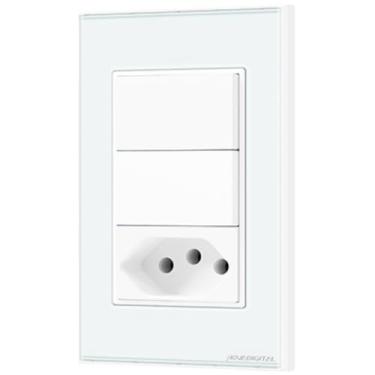 Imagem de Interruptor tomada Zigbee com 2 teclas físicas 4x2 Novadigital branco