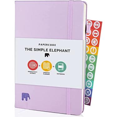 Imagem de Planejador simples de elefante sem data para 2024 - planejador mensal, semanal, diário - agenda de couro sem páginas vazadas e suporte de caneta - livro de calendário universitário, trabalho e