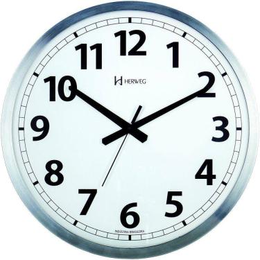 Imagem de Relógio Parede 35cm Grande Alumínio Tictac Herweg 6712