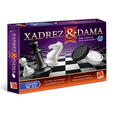 Imagem de Jogo Xadrez & Damas - Peças Plasticas