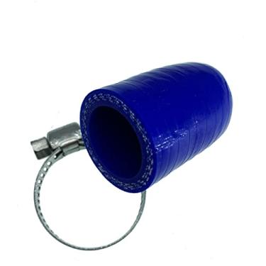 Imagem de Bekelan Tampa de refrigeração universal de silicone reforçada azul 25/32" (20 mm) com braçadeira para aquecedor de bypass, porta de água a vácuo, kit de tampa de extremidade protetora