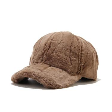 Imagem de Boné de inverno chapéu de pele de coelho sintético masculino feminino boné de beisebol masculino para mulheres boné de beisebol para homens, Café, G