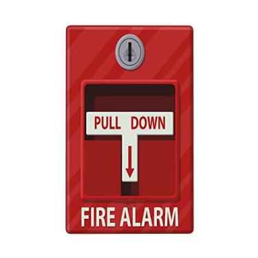 Imagem de Placa de parede impressa em branco com alarme de incêndio 1 gangue, placa decorativa de interruptor em branco único 11,4 cm x 2,76 polegadas