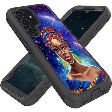 Imagem de FGDRFGRW Projetado para Galaxy S23 Ultra 6,8 polegadas, resistente, resistente e durável, capa protetora híbrida à prova de choque de camada dupla, mulheres afro-americanas
