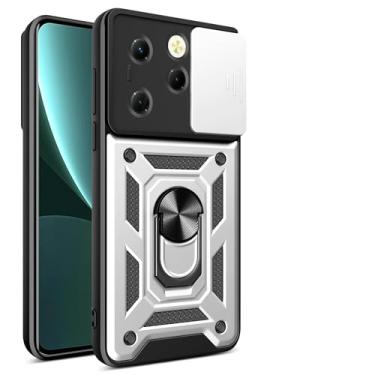 Imagem de Kukoufey Capa Infinix Hot 40 com capa de câmera deslizante compatível com Tecno Spark 20 Pro em prata