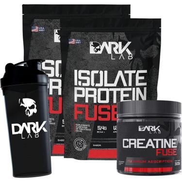 Imagem de Kit 2x Whey Isolate Protein Fuse Brownie + Creatina Pura 300g + Coq 700ml Dark Lab-Unissex