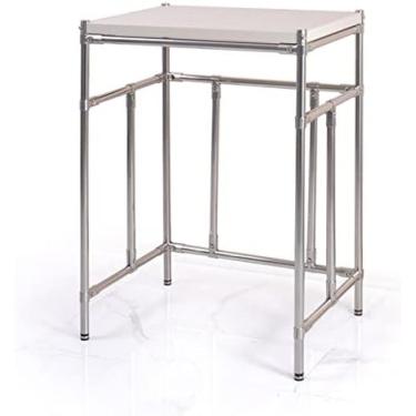 Imagem de Estruturas de armazenamento de lavadora para banheiro, prateleira de torre de banheiro, rack de suporte reforçado, rack de lavagem à prova d'água de aço inoxidável, rack de lavagem de camada