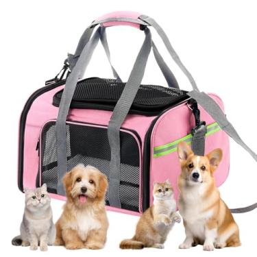 Imagem de Bolsa Transporte Pet Ventilação em 4 lados Bolsa Transporte Pet Avião Para LATAM Paw Up (Rosa)