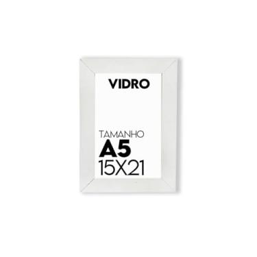 Imagem de Porta Retrato Decorativo Para Foto 15X21cm C/Vidro - Moldura Clássica e Moderna, Porta Retrato de Parede e Mesa, Porta Retrato Vertical e Horizontal, Porta Retrato para Sala, Quarto e Escritório (Branco)