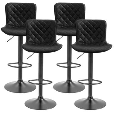 Imagem de Kit 04 Banqueta Alta Giratória Regulagem de Altura Duoffice Yara DU70