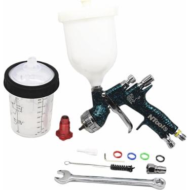 Imagem de Pulverizadores de tinta Ntools Pistola de pintura Tanque de 600CC com tanque de mistura de 400CC e Adpater Pistola de pintura de carro Verniz Pulverizador de tinta/Pistola de ar/Ferramen