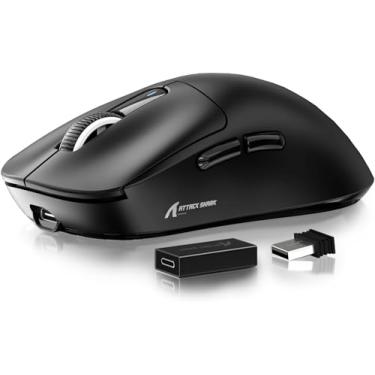 Imagem de MANBASNAKE Mouse Attack Shark X3 Pro 4K/8K Hz, mouse para jogos Superlight BT/2.4G sem fio/com fio, sensor de jogos PixArt PAW3395, 26000 DPI, botões programáveis para Win11/Xbox/PS/Mac (preto)