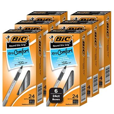 Imagem de BIC Canetas esferográficas redondas Stic Xtra Life, ponta média (1,0 mm), pacote com 144 canetas esferográficas nº 1 em vendas