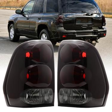 Imagem de Lanterna traseira USR 02-09 Trailblazer - Par de lâmpadas (esquerda + direita) compatível com Chevrolet Trailblazer/Chevy SUV 2002-2009 - todos os modelos (vermelho escuro fumado/pronto para Plug &