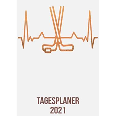 Imagem de Tagesplaner 2021: DIN A4 Kalender von 01/2021-12/2021 1 Tag = 1 Seite mit großem Tageskalender und großartiger Übersicht. Monatsübersicht, ... / Eishockey Schläger heartbeat herzschlag