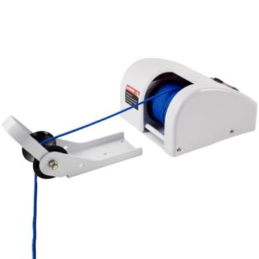 Imagem de Guincho elétrico de âncora, molinete elétrico marítimo de 11 kg com controle remoto, kit de molinete de barco de água salgada de 12 V com corda de âncora pré-enrolada de 30 metros, branco