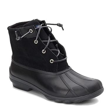 Imagem de Sperry Botas femininas casuais Syren Gulf Duck salto baixo no tornozelo 2,5-5 cm - preta, Preto, 34