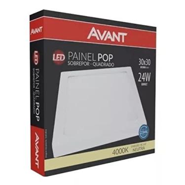 Imagem de AVANT 768130872 Painel Led , Pop, Sobrepor Quadrado 30. Ne4000 K, 24 W, Bivolt Nh1680, Luz Neutra