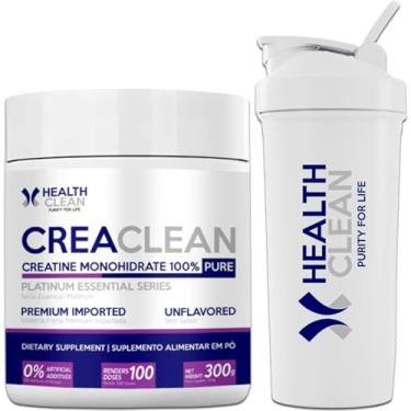 Imagem de Creatina Creaclean 100% Pura 300g + Coqueteleira Shaker Branca 600ml - Health Clean