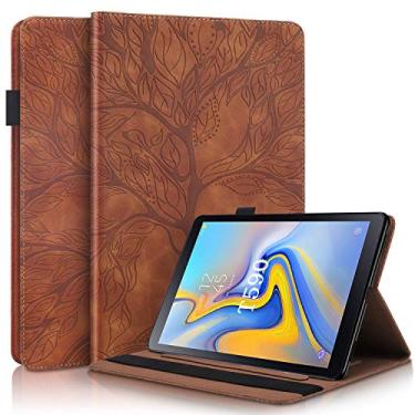 Imagem de Capa para Samsung Galaxy Tab A 10.5 2018 modelo SM-T590/T595/T597 capa protetora de couro com suporte para cartão para Tab A 10.5 2018 modelo SM-T590/T595/T597-árvore da vida - marrom