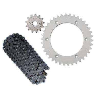 Imagem de KIT RELAÇÃO TRANSMISSÃO BRANDY XR 250 Tornado S/RETENTOR AÇO 1045 ref 