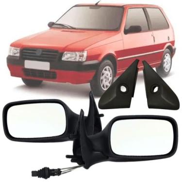 Imagem de Par Espelho Retrovisor Fiat Uno Fire 2001 2002 2003 2004 2 Portas Com 