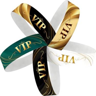 Imagem de WM infinite Pulseiras Tyvek para eventos, pulseiras de papel VIP Color Creative Design 3/4" pacote com 500 para festas, agrupados, formação de equipe e identificação (VIP todos)
